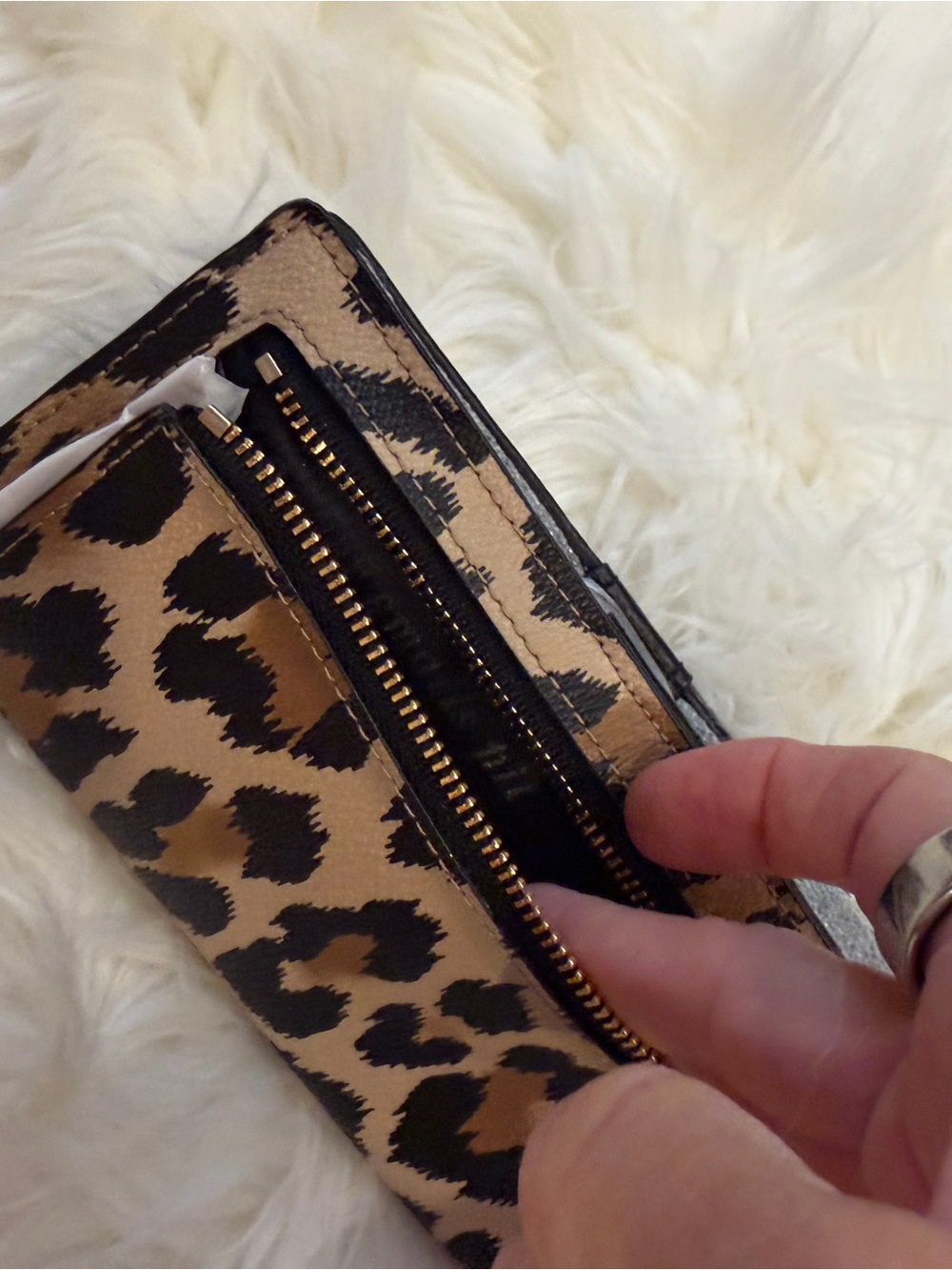 kate spade Leopard-Print Zip Wallet in Black, Brown & Tan - Picture 2 of 8